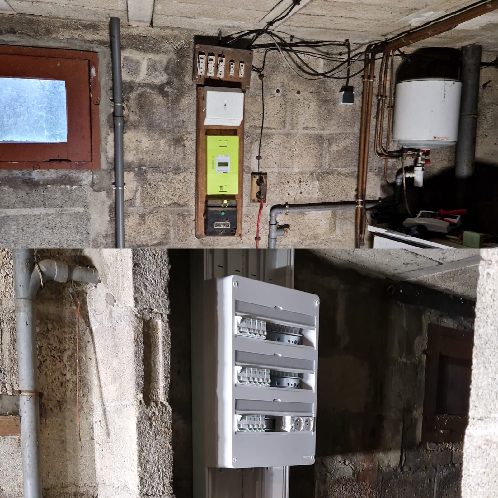 Nouveau tableau posé par un électricien industriel pour moderniser une installation électrique professionnelle